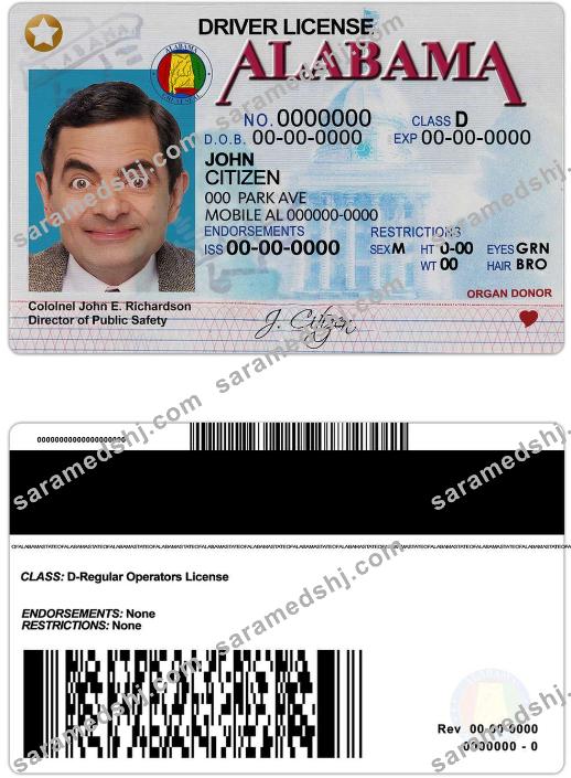 USA Alabama driving license